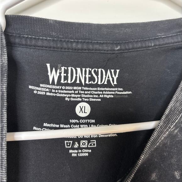 Wednesday Nevermore Grunge Goth Tee T-Shirt Womens XL - Picture 2 of 3